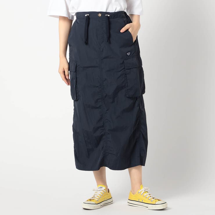 67ネイビー | 【BROOKLYN OVERALL】ナイロンギャザー カーゴスカート | NICOLE