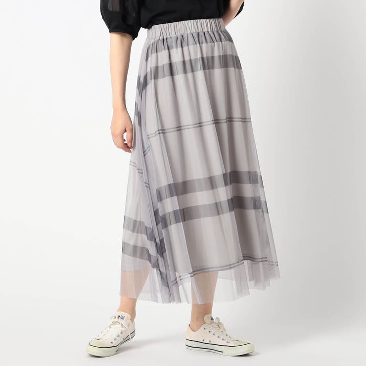 29グレー | チュールチェックスカート | NICOLE
