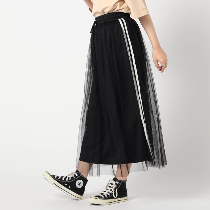 49ブラック | サイドライン チュールスカート | NICOLE