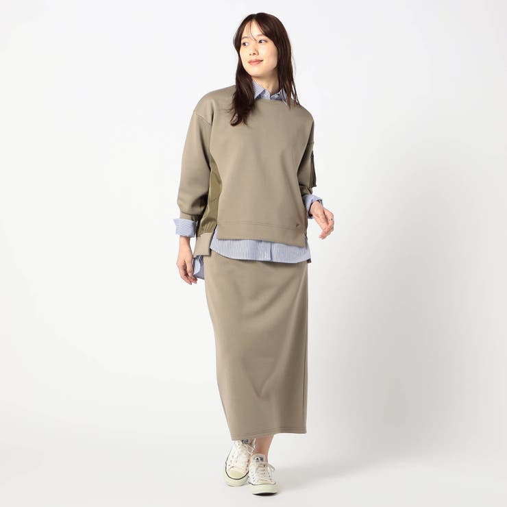 41ライトグリーン | 【セット企画】MA-1ポケット付きプルオーバー+スカート | NICOLE