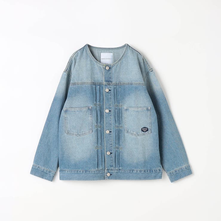 BROOKLYN OVERALL】ノーカラーデニムジャケット[品番：NICW0007449