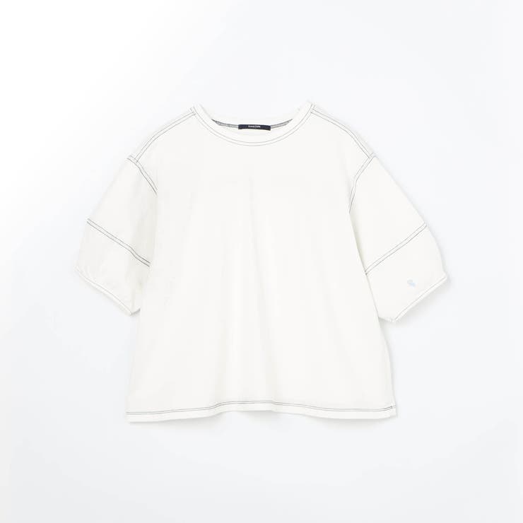 09ホワイト | インディゴ天竺 タックスリーブカットソー | NICOLE