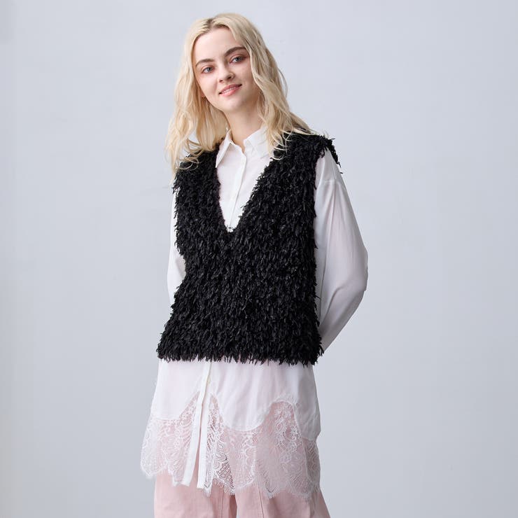 【ZELDA】裾レースシャツワンピース | NICOLE | 詳細画像1 