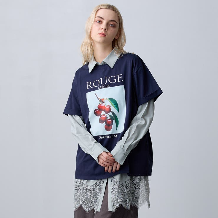 41ライトグリーン | 【ZELDA】裾レースシャツワンピース | NICOLE