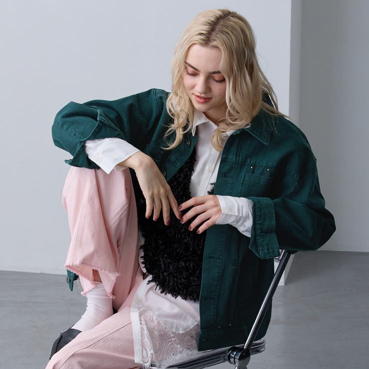 40グリーン | 【ZELDA】リベットデザインジャケット | NICOLE