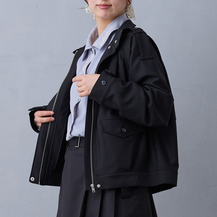 49ブラック | スタンドカラートレンチジャケット | NICOLE