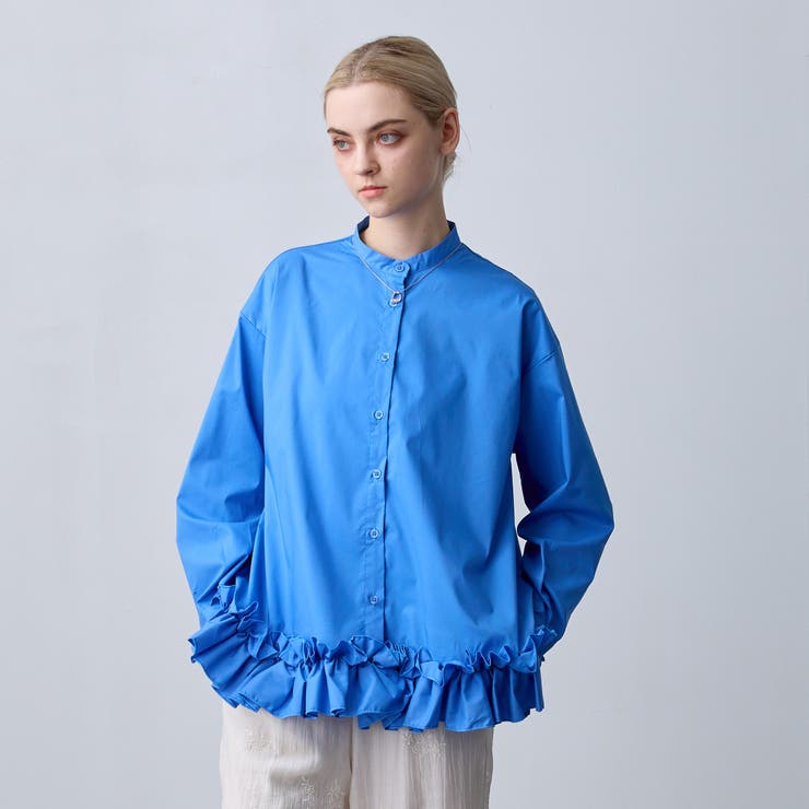 60ブルー | 【ZELDA】裾フリルブラウス | NICOLE