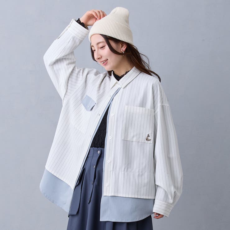 28オフホワイト | レイヤードオーバーシャツ | NICOLE