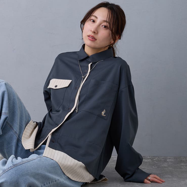 39チャコールグレー | レイヤードオーバーシャツ | NICOLE