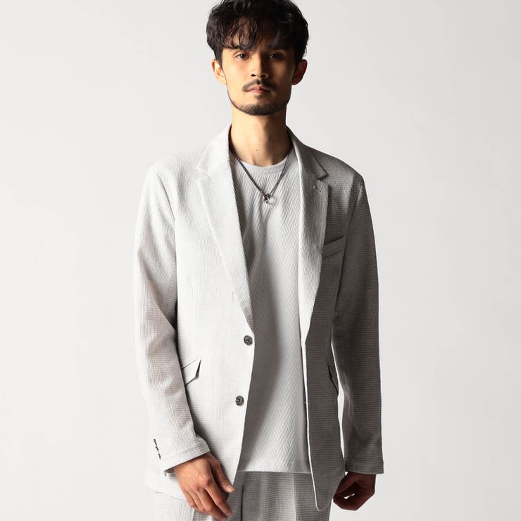 ワッフルサッカープリント2Bジャケット | NICOLE | 詳細画像1 