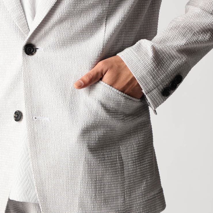 ワッフルサッカープリント2Bジャケット | NICOLE | 詳細画像11 