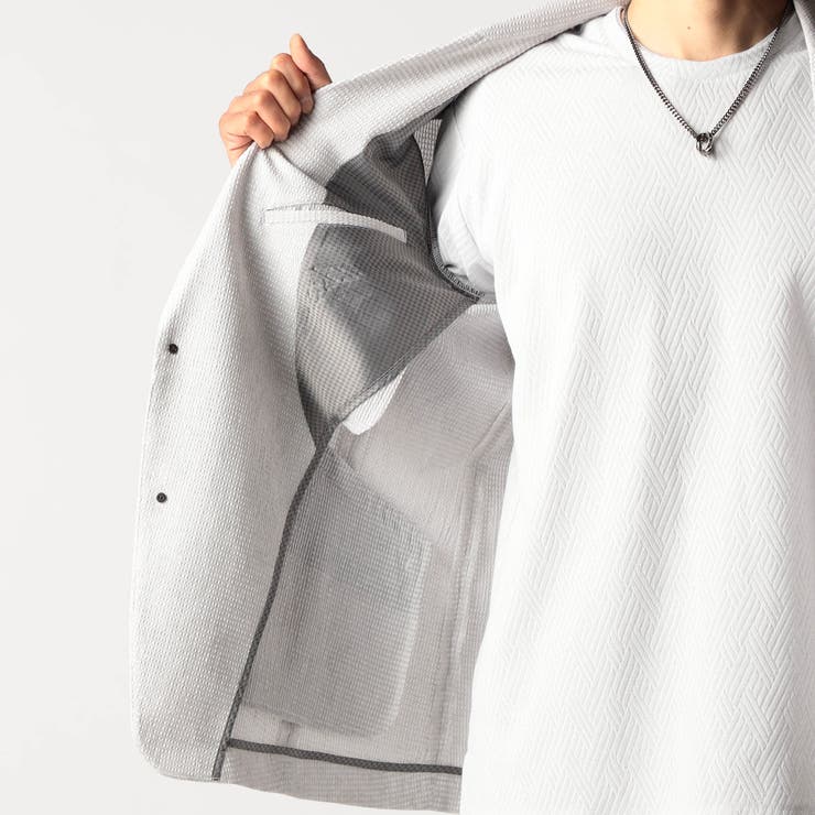 ワッフルサッカープリント2Bジャケット | NICOLE | 詳細画像13 