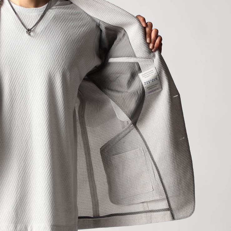 ワッフルサッカープリント2Bジャケット | NICOLE | 詳細画像14 