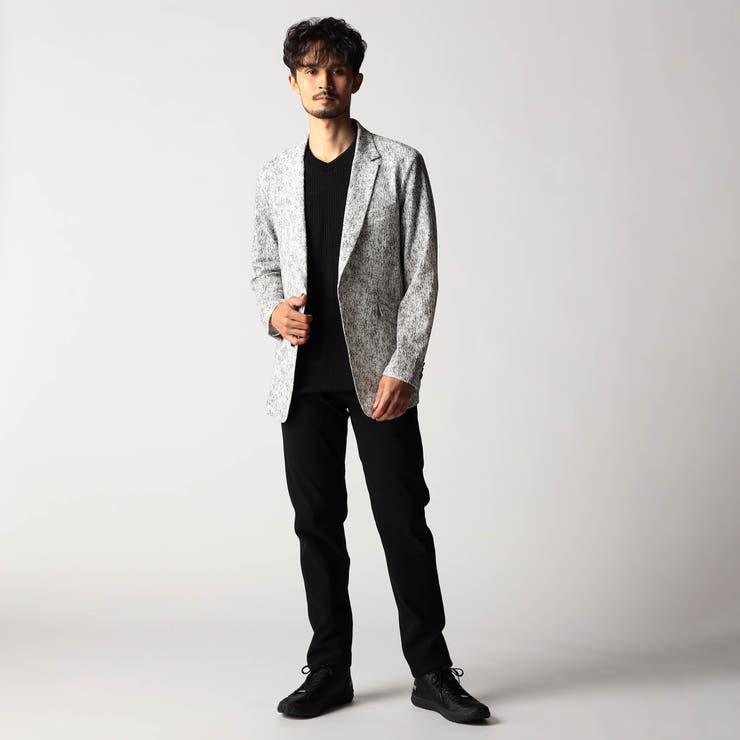 ワッフルサッカープリント2Bジャケット | NICOLE | 詳細画像3 