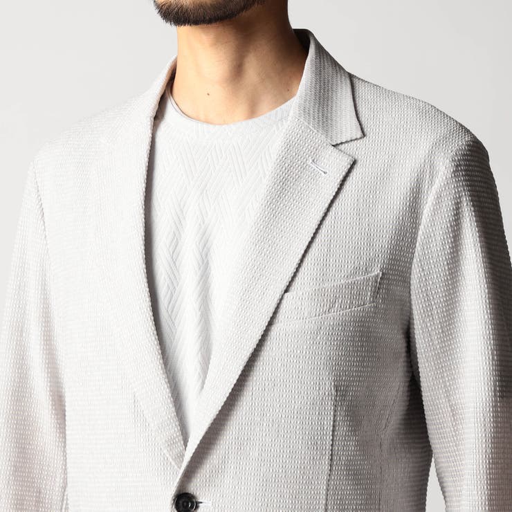 ワッフルサッカープリント2Bジャケット | NICOLE | 詳細画像7 