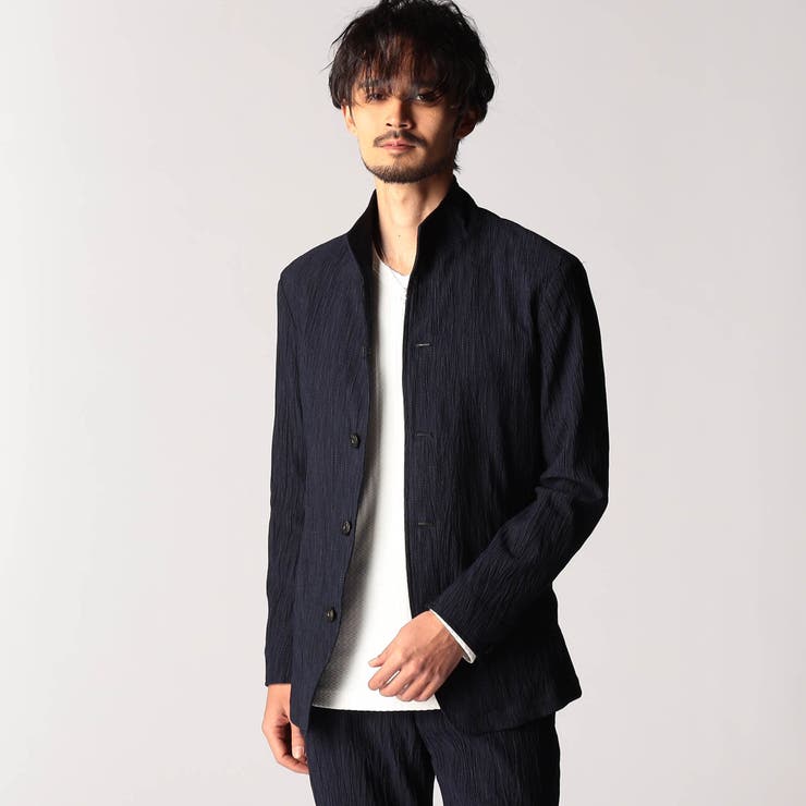 エステルクレープ スタンドカラーカヴァーオールジャケット | NICOLE | 詳細画像1 