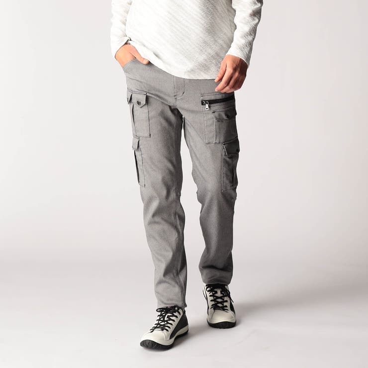 39チャコールグレー | ガムストレッチ デザインカーゴパンツ | NICOLE