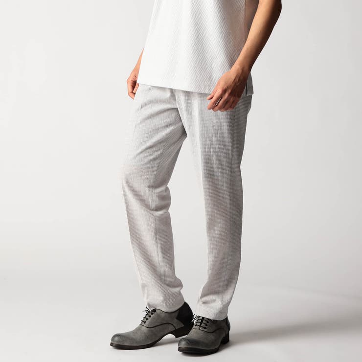 ワッフルサッカープリント イージースラックス | NICOLE | 詳細画像1 