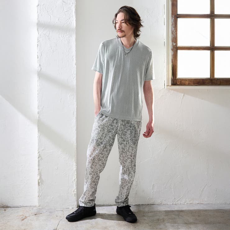 ワッフルサッカープリント イージースラックス | NICOLE | 詳細画像2 