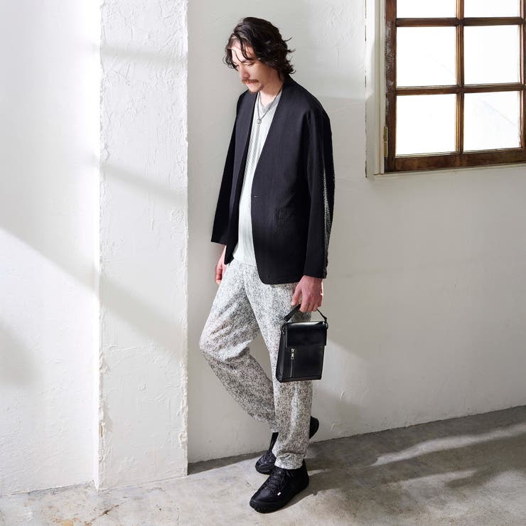 ワッフルサッカープリント イージースラックス | NICOLE | 詳細画像3 