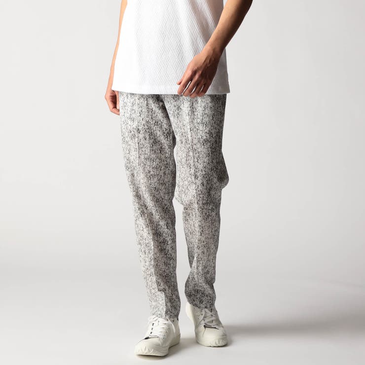 29グレー | ワッフルサッカープリント イージースラックス | NICOLE