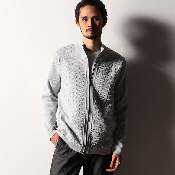 19ライトグレー | 【RIELABO】グリッターブロックチェック ドライバーズニット | NICOLE