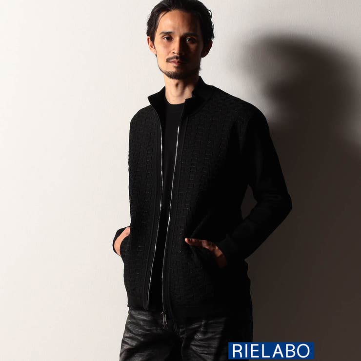 49ブラック | 【RIELABO】グリッターブロックチェック ドライバーズニット | NICOLE