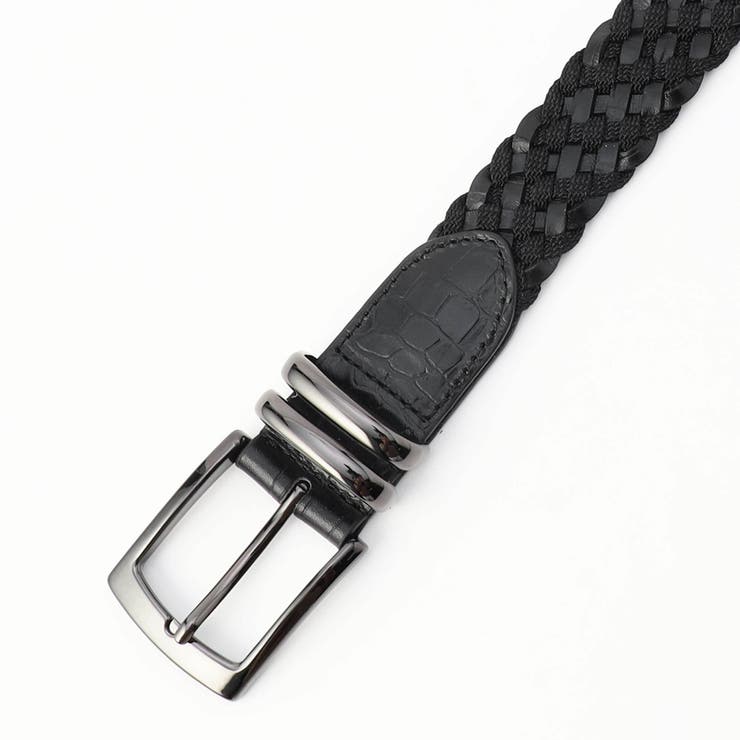 49ブラック | 【RIELABO】エンボスイタリアンレザー メッシュベルト | NICOLE