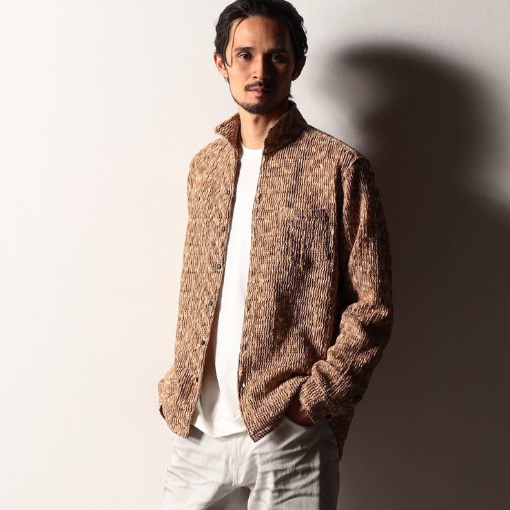 10オレンジ | 【RIELABO】カラフルプリーツジャカードシャツ | NICOLE