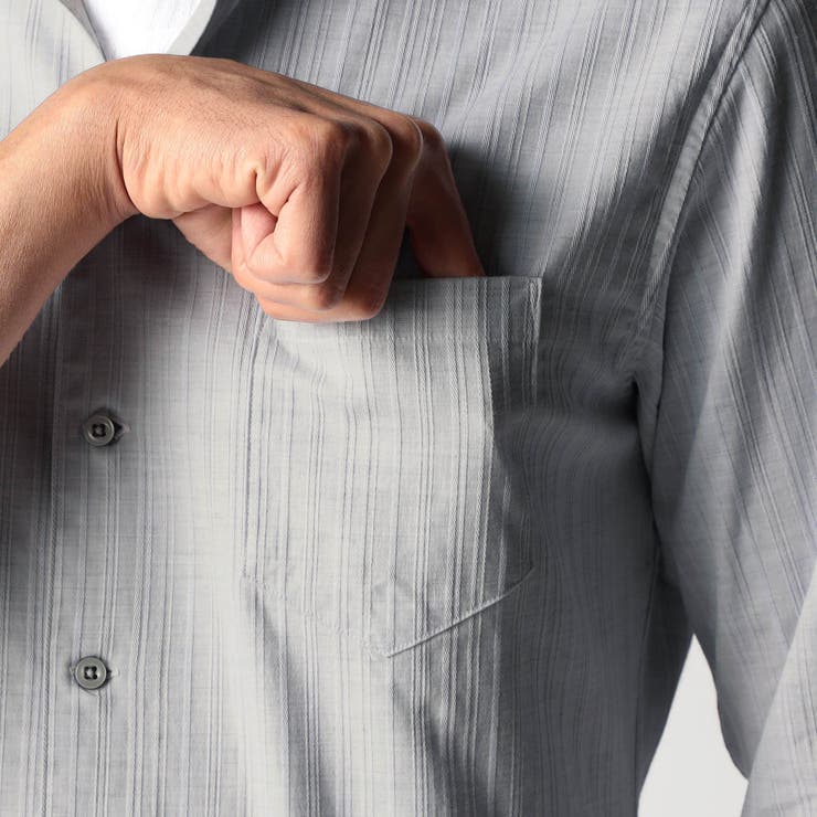 リバーシブルドビー ７分袖スタンドカラーシャツ | NICOLE | 詳細画像10 