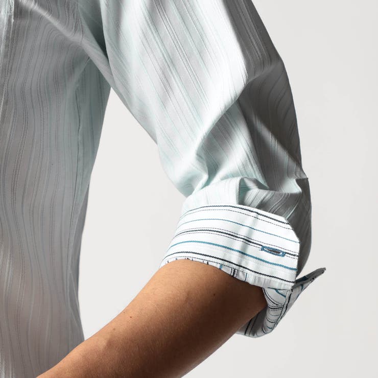 リバーシブルドビー ７分袖スタンドカラーシャツ | NICOLE | 詳細画像15 