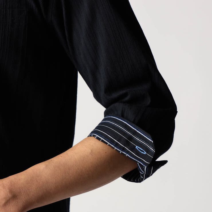 リバーシブルドビー ７分袖スタンドカラーシャツ | NICOLE | 詳細画像19 