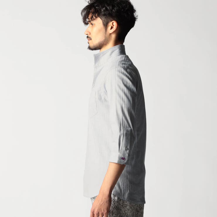 リバーシブルドビー ７分袖スタンドカラーシャツ | NICOLE | 詳細画像7 