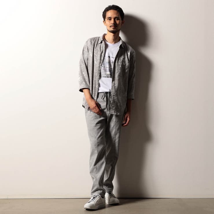 【RIELABO】ブライトジャカード 7分袖レギュラーカラーシャツ | NICOLE | 詳細画像2 