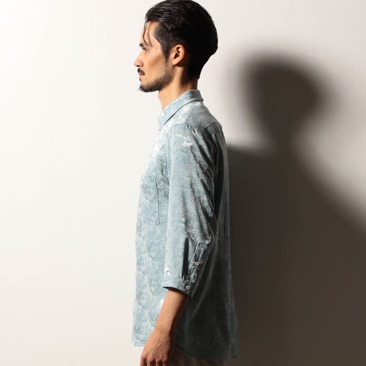 【RIELABO】ブライトジャカード 7分袖レギュラーカラーシャツ | NICOLE | 詳細画像6 