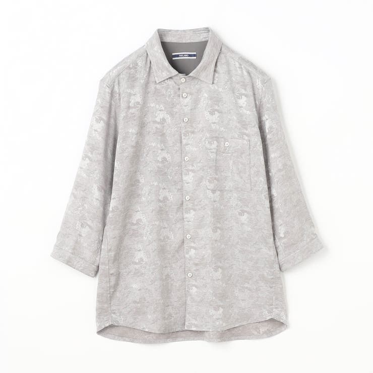 【RIELABO】ブライトジャカード 7分袖レギュラーカラーシャツ | NICOLE | 詳細画像8 