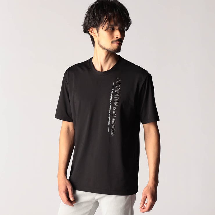 49ブラック | メタルジェルプリント半袖Ｔシャツ | NICOLE