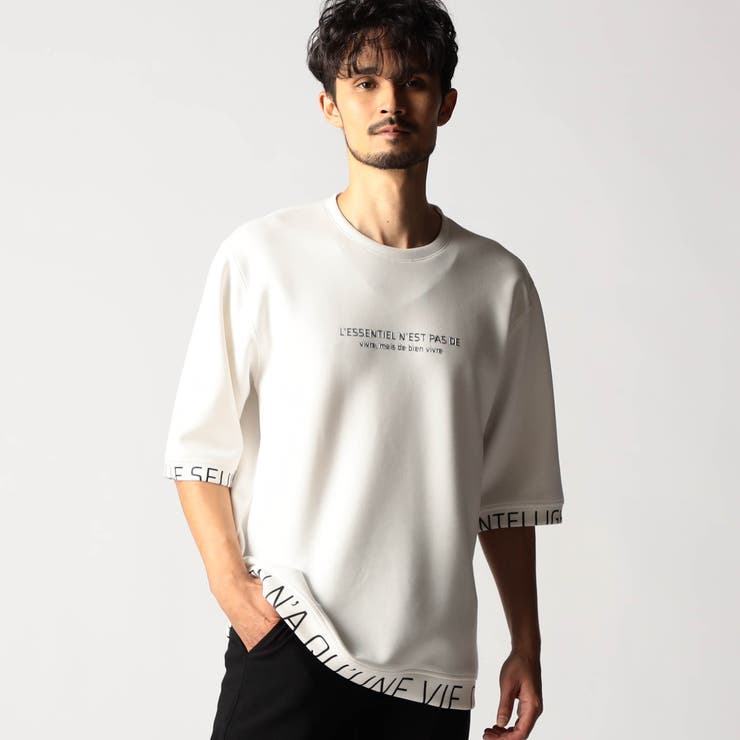 09ホワイト | スポンジダンボールニット 5分袖プルオーバー | NICOLE