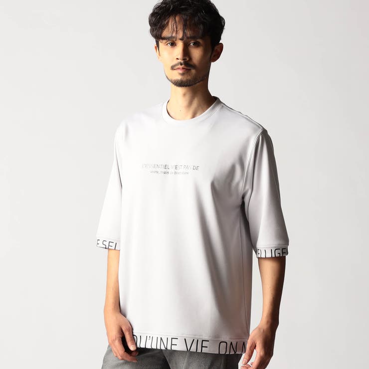 19ライトグレー | スポンジダンボールニット 5分袖プルオーバー | NICOLE