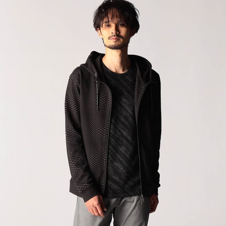 92その他3 | ジオメトリックジャガードフードパーカー | NICOLE