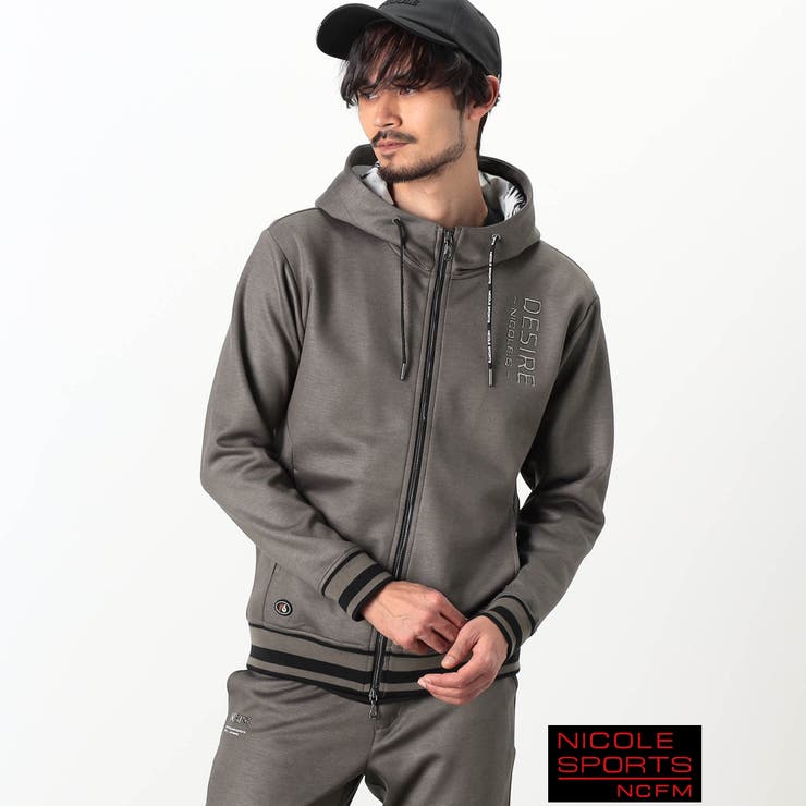 46カーキ | 【NICOLE SPORTS】ダンボールニットジップパーカー | NICOLE
