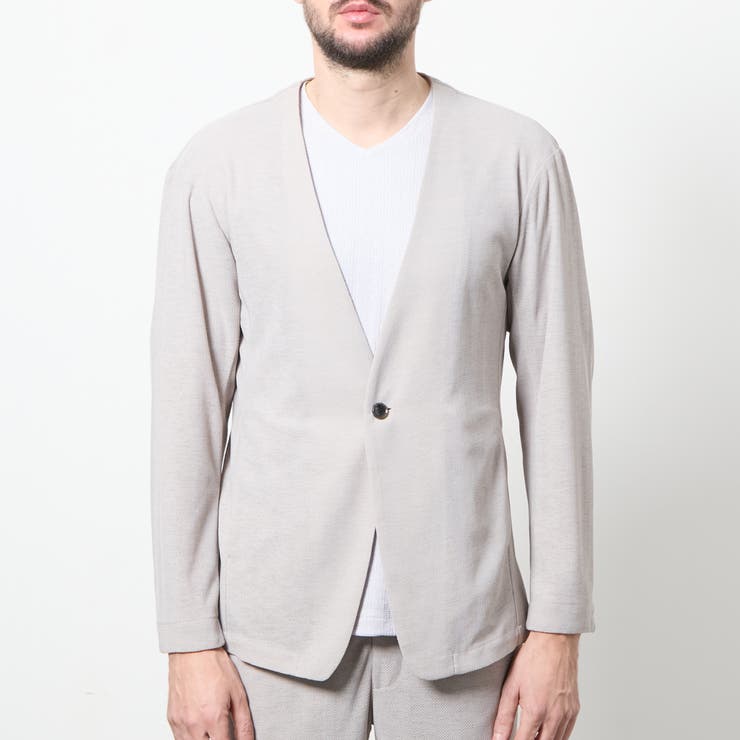 ヘリンボンジャカード ノーカラージャケット | NICOLE | 詳細画像4 