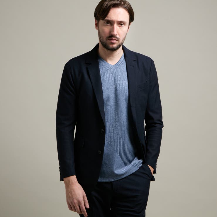 67ネイビー | 【HIDEAWAYS BLACK】シャリルジャージージャケット | NICOLE