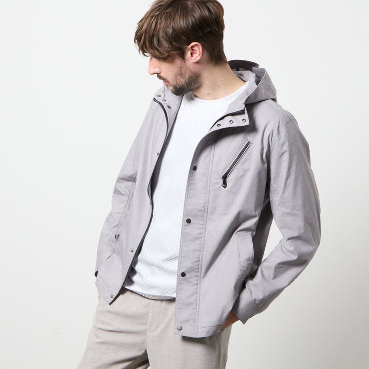 19ライトグレー | ガムストレッチリネン マウンテンパーカー | NICOLE