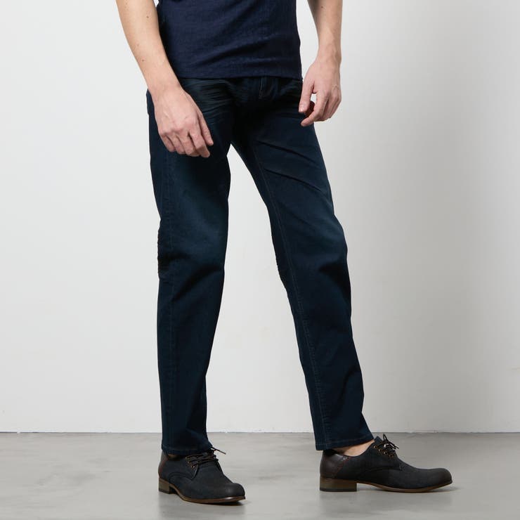 67ネイビー | ライトオンスストレッチデニムパンツ | NICOLE