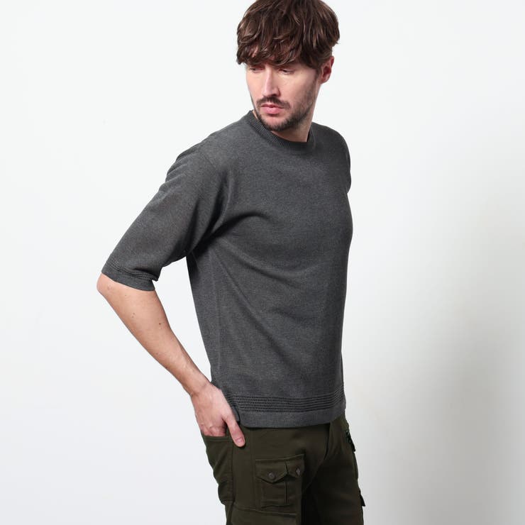 39チャコールグレー | ハイゲージ5分袖サマーニット | NICOLE