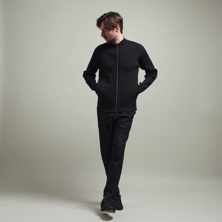 【HIDEAWAYS BLACK】フルジップスタンドニットブルゾン | NICOLE | 詳細画像4 