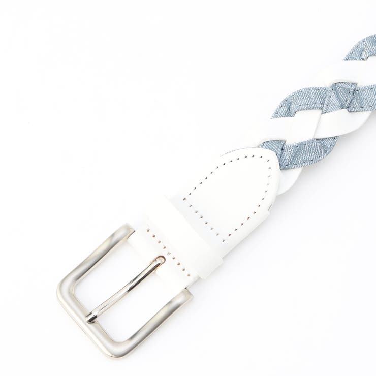 09ホワイト | コンビメッシュベルト | NICOLE
