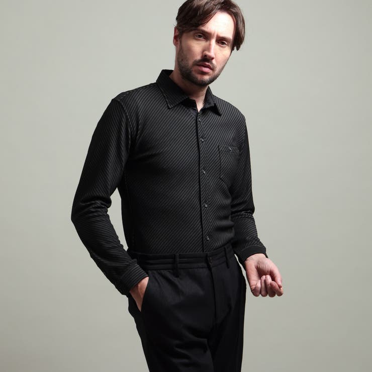 【HIDEAWAYS BLACK】ブライトタックバイヤスレギュラーカラーシャツ | NICOLE | 詳細画像20 