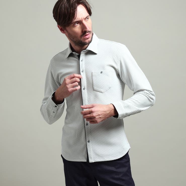 【HIDEAWAYS BLACK】ブライトタックバイヤスレギュラーカラーシャツ | NICOLE | 詳細画像6 